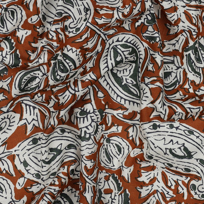 HANDCRAFTED BLOCK-PRINTED COTTON PAISLEY COGNAC