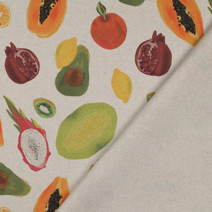 CANVAS LINEN LOOK DIGITAL FRUIT