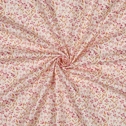 FINE POPLIN FLOWERS - PINK