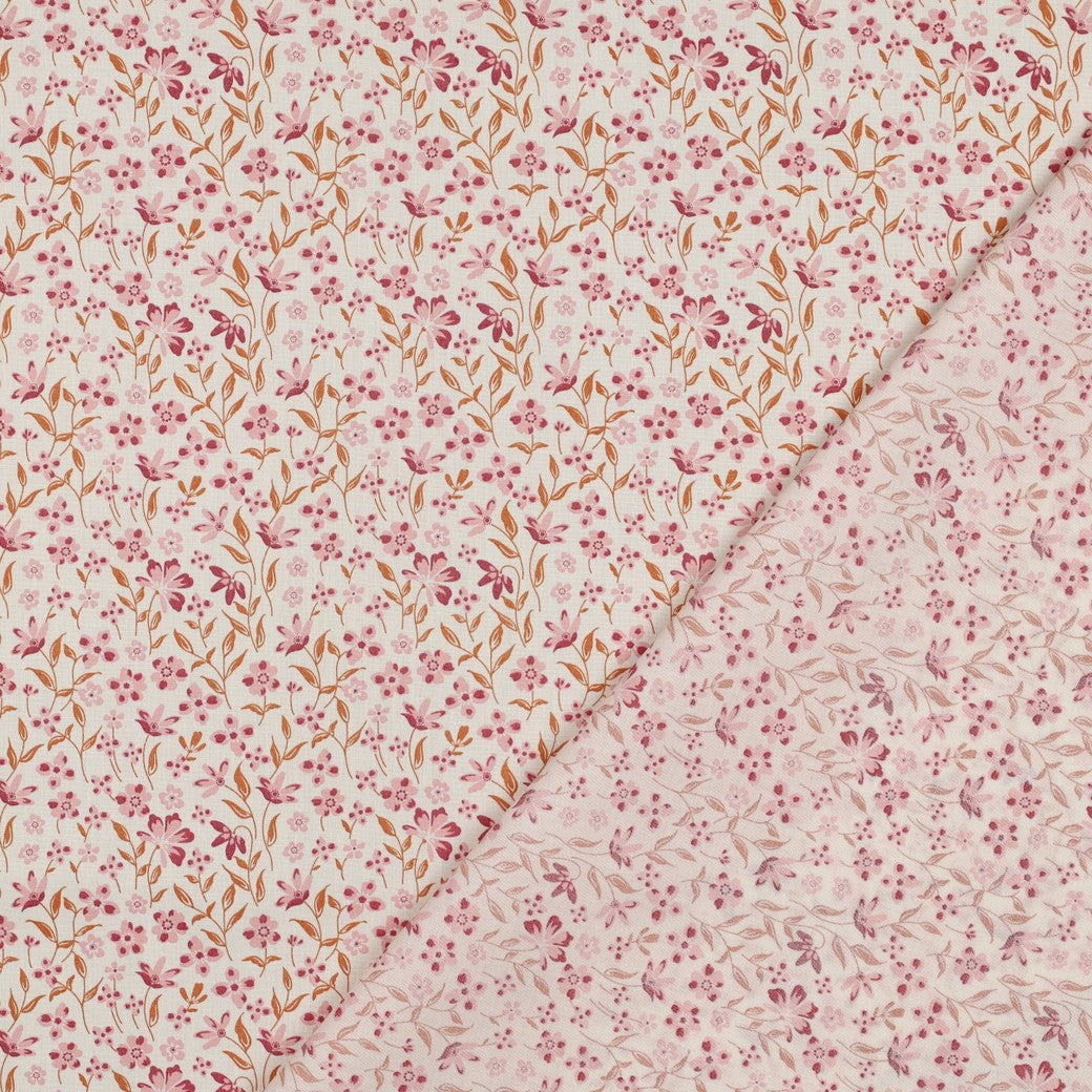 FINE POPLIN FLOWERS - PINK