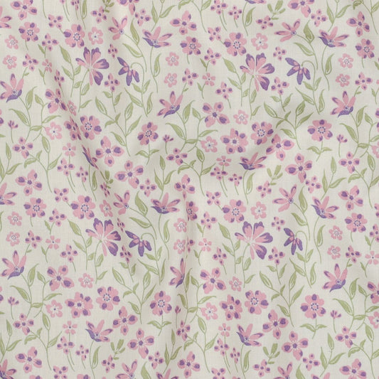 FINE POPLIN FLOWERS - PURPLE