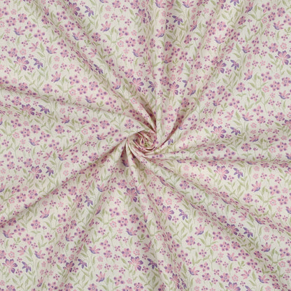 FINE POPLIN FLOWERS - PURPLE