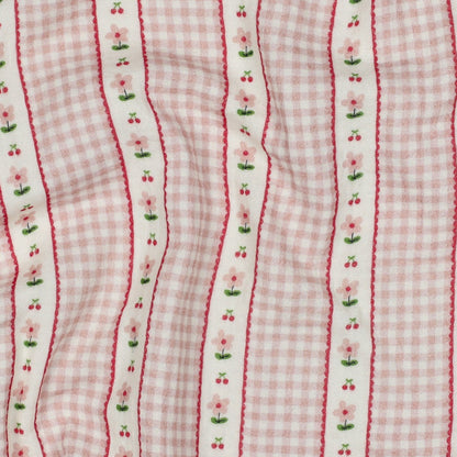 DOUBLE GAUZE DIGITAL CHECKS - PINK