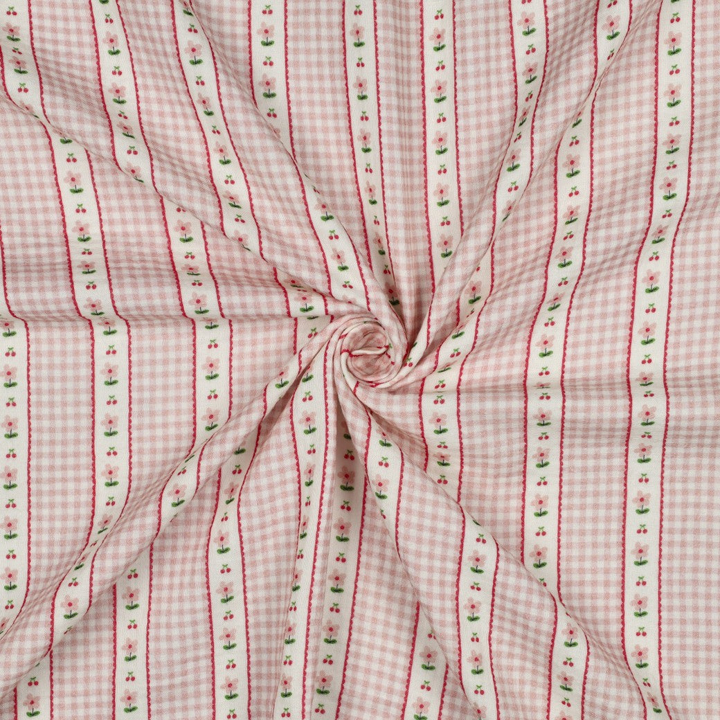 DOUBLE GAUZE DIGITAL CHECKS - PINK