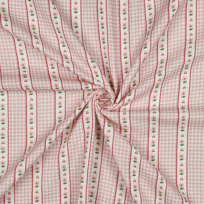 DOUBLE GAUZE DIGITAL CHECKS - PINK