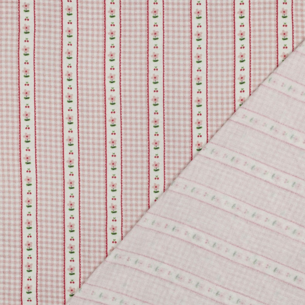 DOUBLE GAUZE DIGITAL CHECKS - PINK