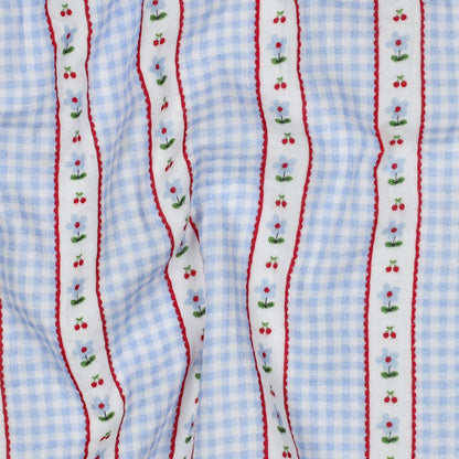 DOUBLE GAUZE DIGITAL CHECKS - BLUE
