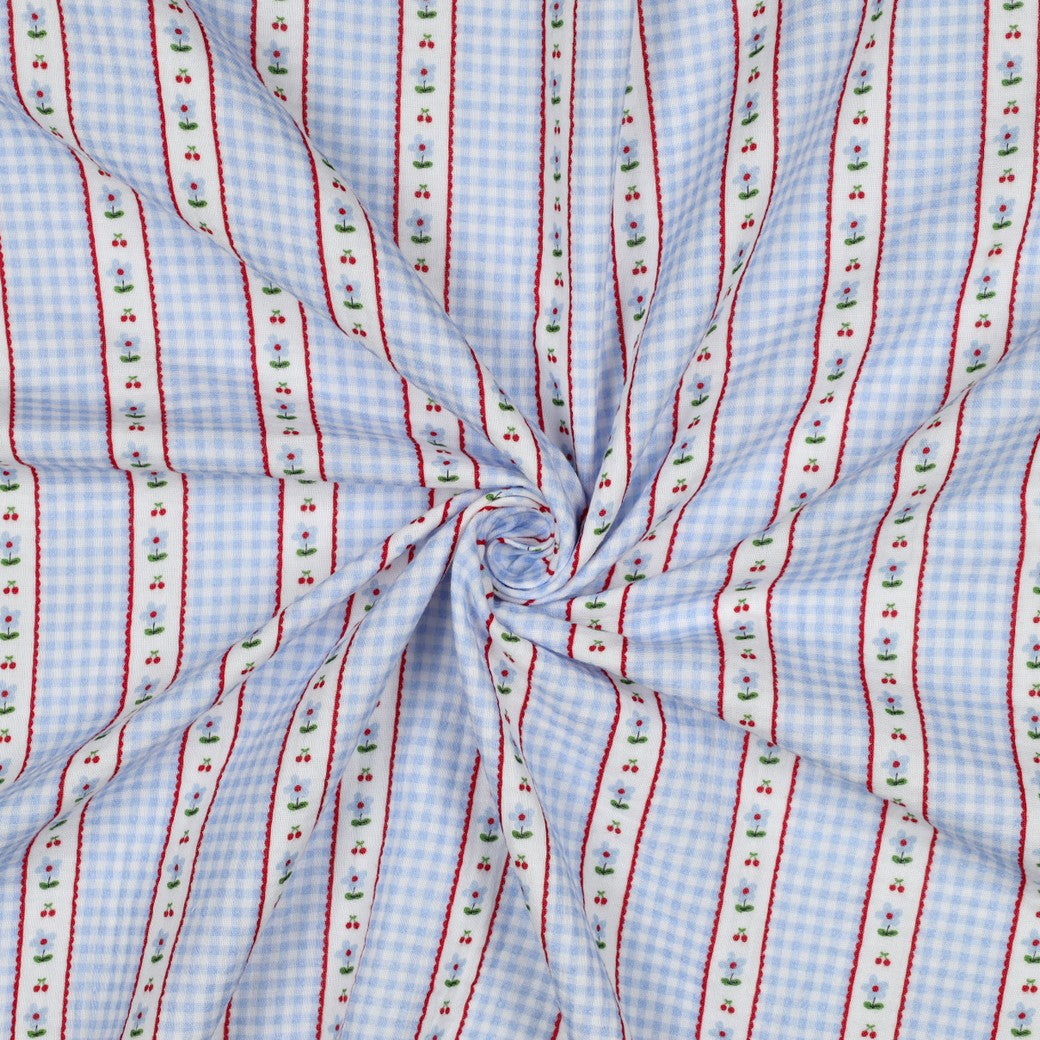 DOUBLE GAUZE DIGITAL CHECKS - BLUE