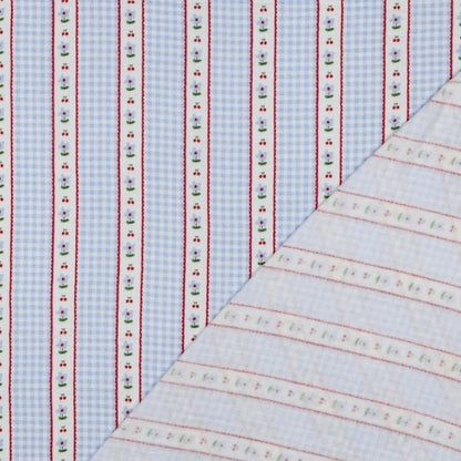 DOUBLE GAUZE DIGITAL CHECKS - BLUE