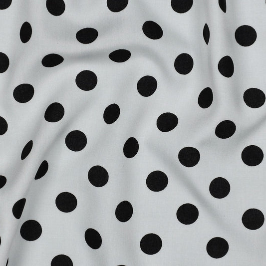 VISCOSE RADIANCE POLKA DOTS - WHITE