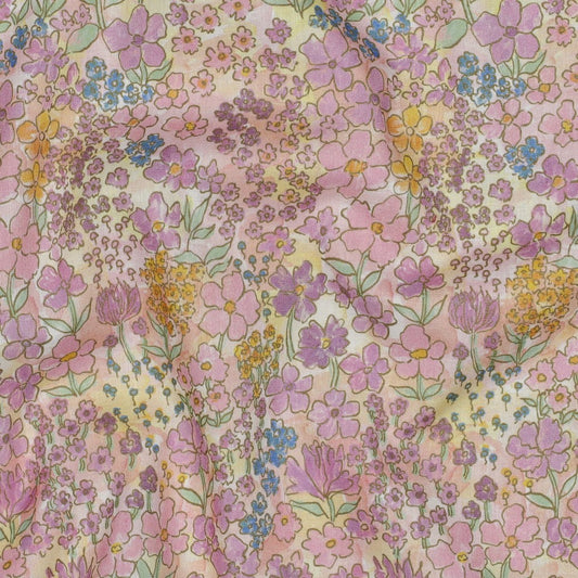 COTTON VOILE DIGITAL SMALL FLOWERS - LIGHT PINK