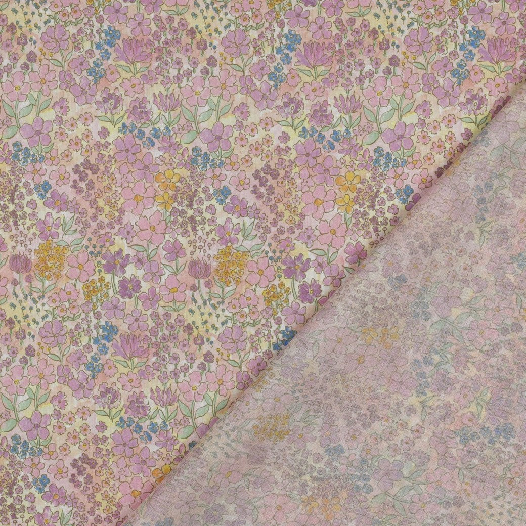 COTTON VOILE DIGITAL SMALL FLOWERS - LIGHT PINK