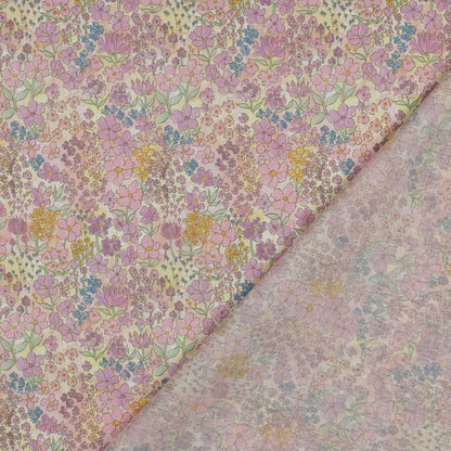 COTTON VOILE DIGITAL SMALL FLOWERS - LIGHT PINK