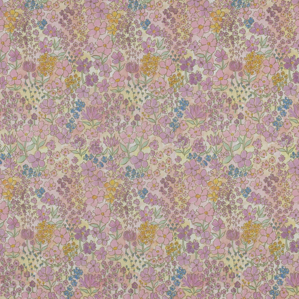 COTTON VOILE DIGITAL SMALL FLOWERS - LIGHT PINK