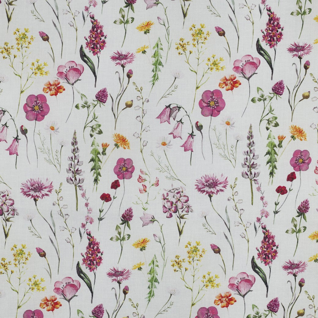 COTTON VOILE DIGITAL FLOWERS - WHITE