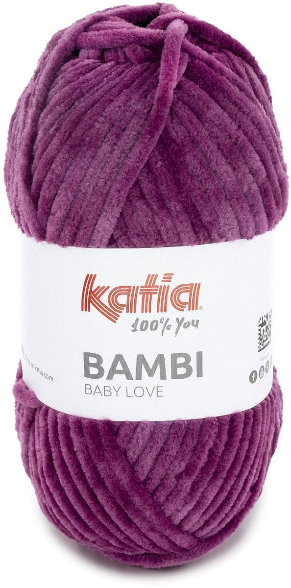 Katia Bambi - 337 druif - Chenille Garen
