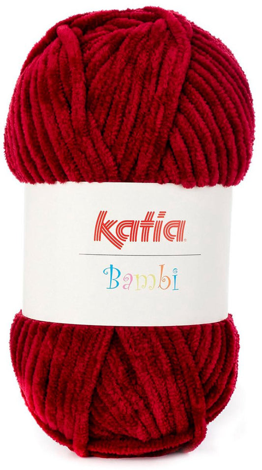 Katia Bambi - 327 wijnrood - Chenille Garen