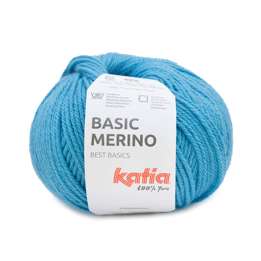 Katia Basic Merino Blauw cyaan kleur - 104