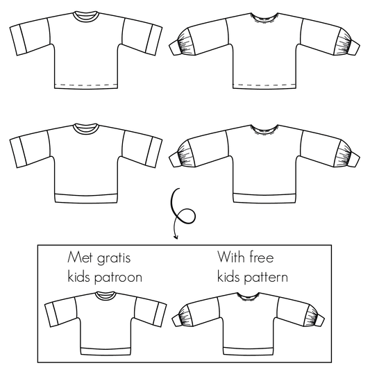 Bel’Etoile – Laure top/sweater dames en kids (papieren patroon)