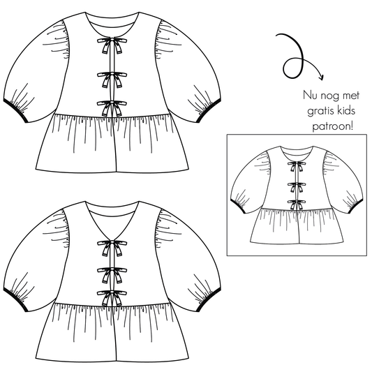 Bel’Etoile – Evie blouse dames en kids (papieren patroon)