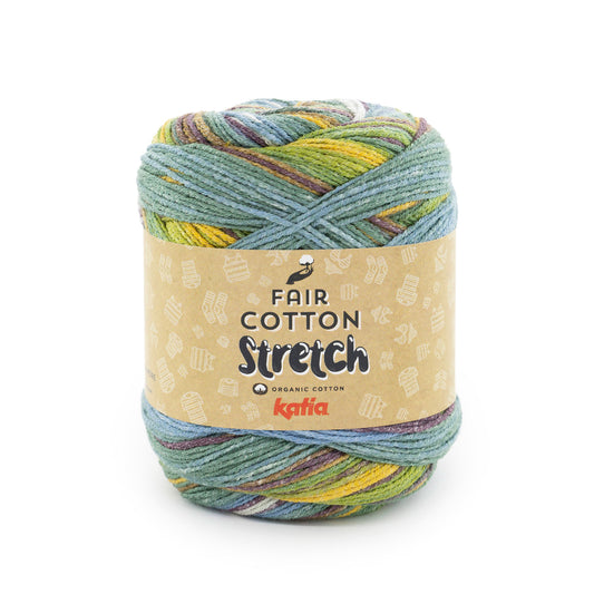 FAIR COTTON STRETCH Blauw-Groen-Geel 100