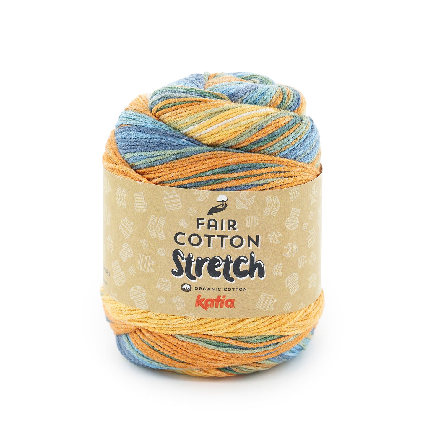 FAIR COTTON STRETCH Oranje-Groen-Blauw 101