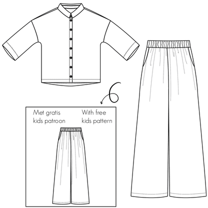 Bel’Etoile – Kiki blouse & broek set dames (papieren patroon)
