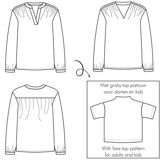 Bel'Etoile - Lucia blouse voor dames & tieners (papieren naaipatroon)