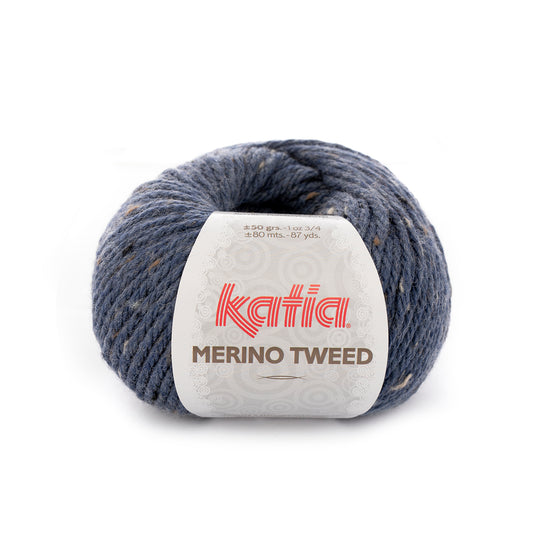 Katia Merino Tweed  Donker blauw kleur - 305