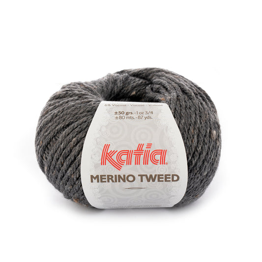 Katia Merino Tweed  Donker grijs kleur - 308