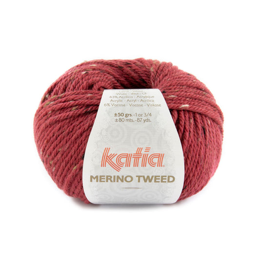Katia Merino Tweed  Framboos rood kleur - 315