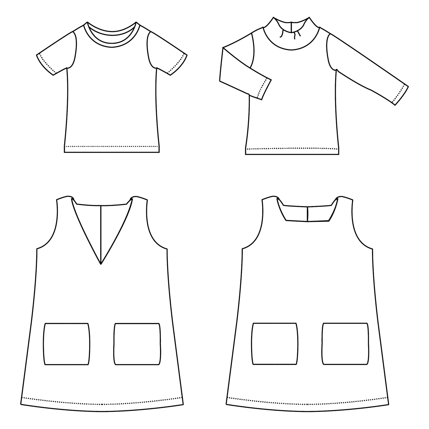 Bel'Etoile - Irene jurk/overgooier voor kids (papieren naaipatroon)