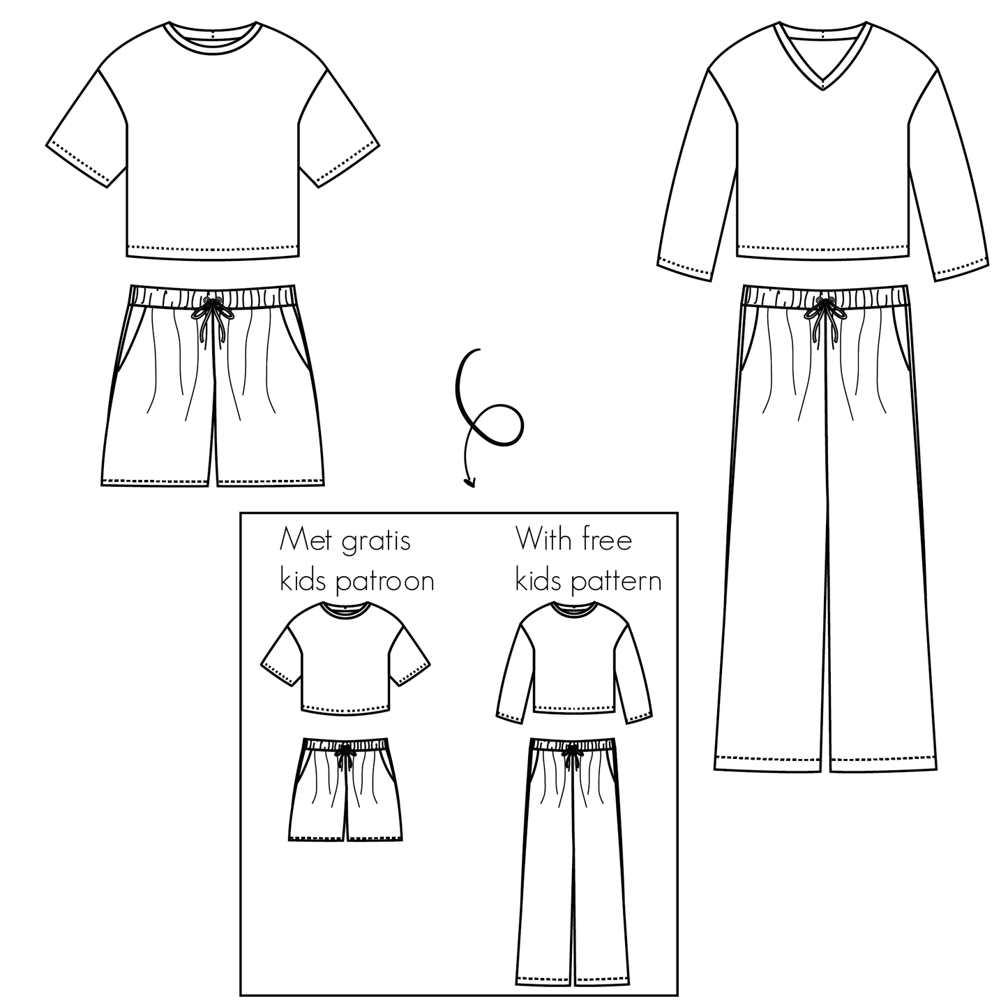 Bel'Etoile - Lola loungewear set voor dames tieners (papieren naaipatroon)