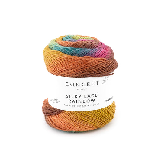 Silky Lace Rainbow Bruin-Groen-Oranje kleur - 301