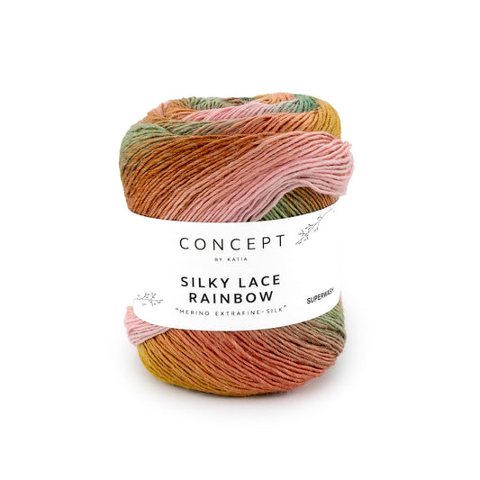 Silky Lace Rainbow Bruin-Kaki-Kauwgom roze kleur - 304