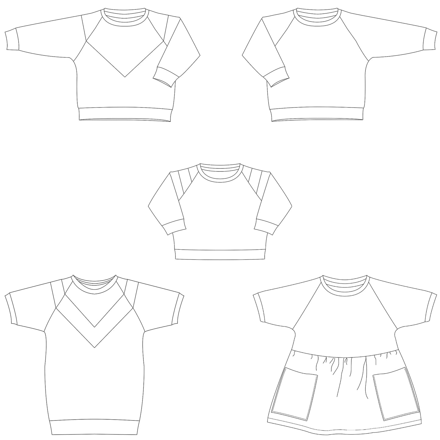 Bel'Etoile - Isa sweater, jurk en top kids (papieren naaipatroon)
