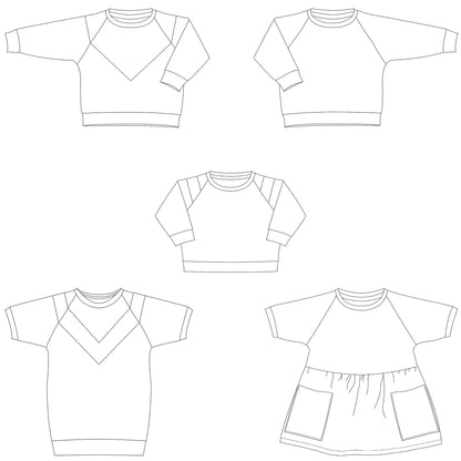 Bel'Etoile - Isa sweater, jurk en top kids (papieren naaipatroon)