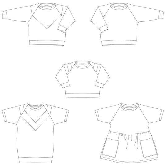 Bel'Etoile - Isa sweater, jurk en top kids (papieren naaipatroon)