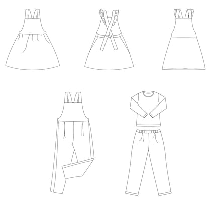 Bel’Etoile - Willa jurk en jumpsuit kids (papieren naaipatroon)