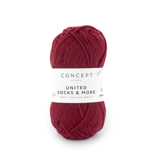 Katia United Socks & More Bordeauxrood kleur - 40