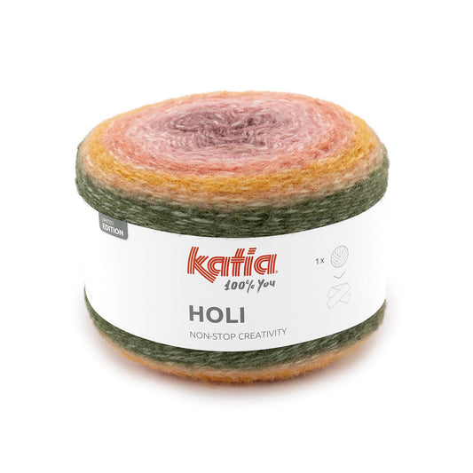 Katia Holi Kaki-Oranje-Kauwgom roze kleur - 504