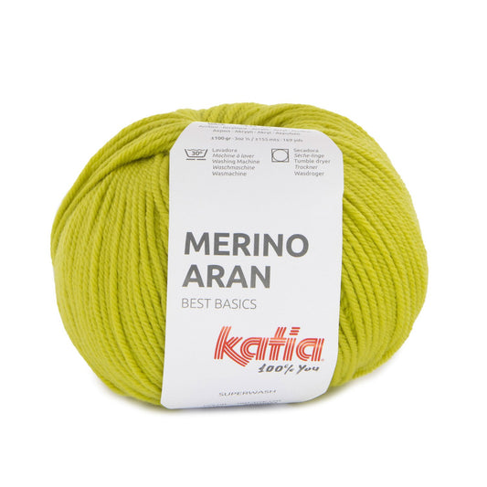 Katia Merino Aran Geelachtig groen kleur - 100
