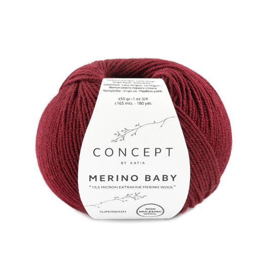 Katia Merino Baby Donker bordeaux rood kleur - 62